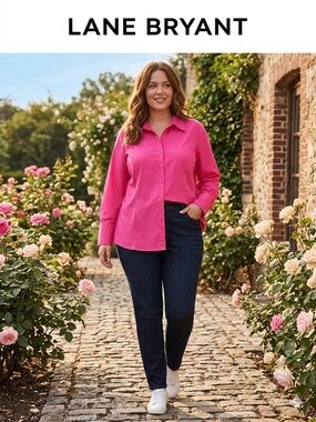 Lane Bryant Vibrant Pink Blouse